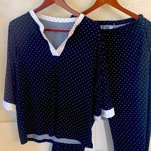Black + White polka dot Pajamas/Loungewear